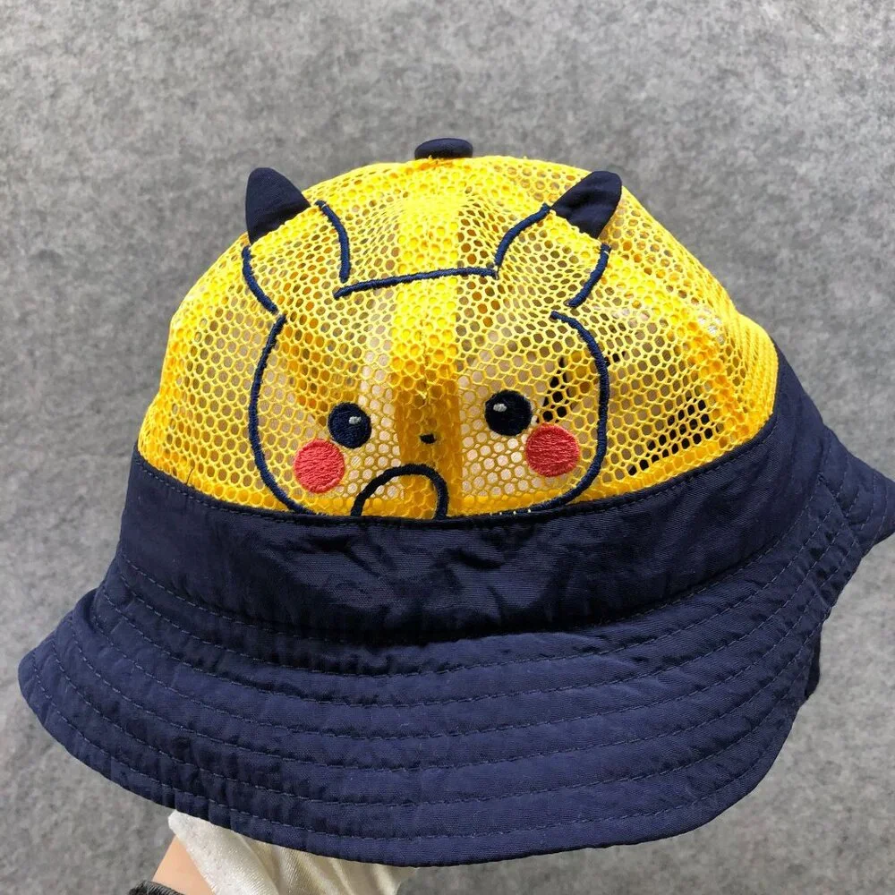 Kids 2T Pokemon Sun Hat Pikachu Swim Hat Nylon Sun Protection Bucket Mesh‎
